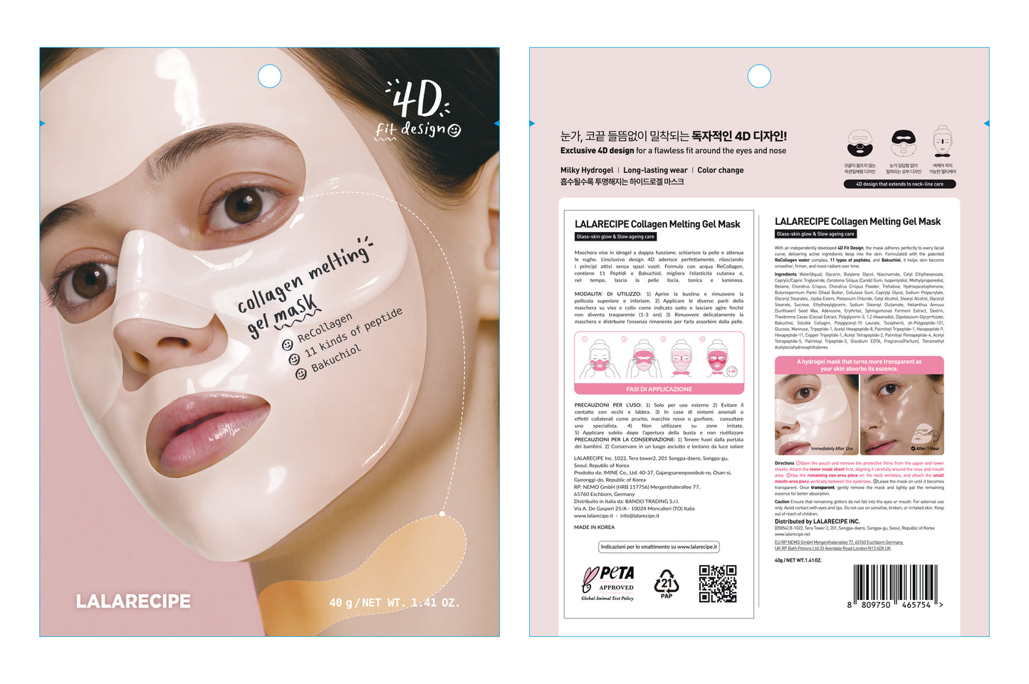 Collagen Melting Gel Mask - Maschera Viso Idrogel Elasticizzante 4D