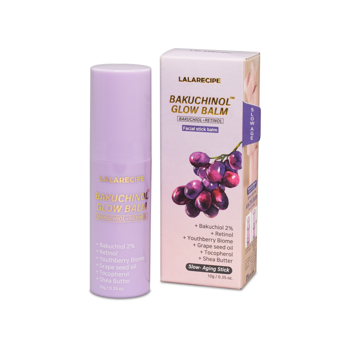 Balsamo stick tascabile Bakuchinol Glow Balm, perfetto da tenere in borsa per idratazione on-the-go.