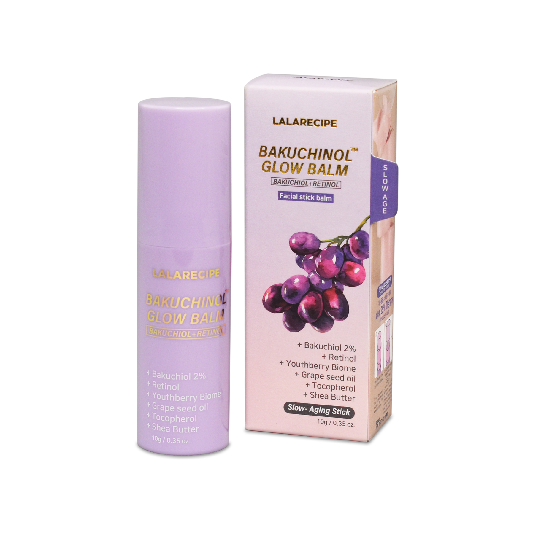 Balsamo stick tascabile Bakuchinol Glow Balm, perfetto da tenere in borsa per idratazione on-the-go.