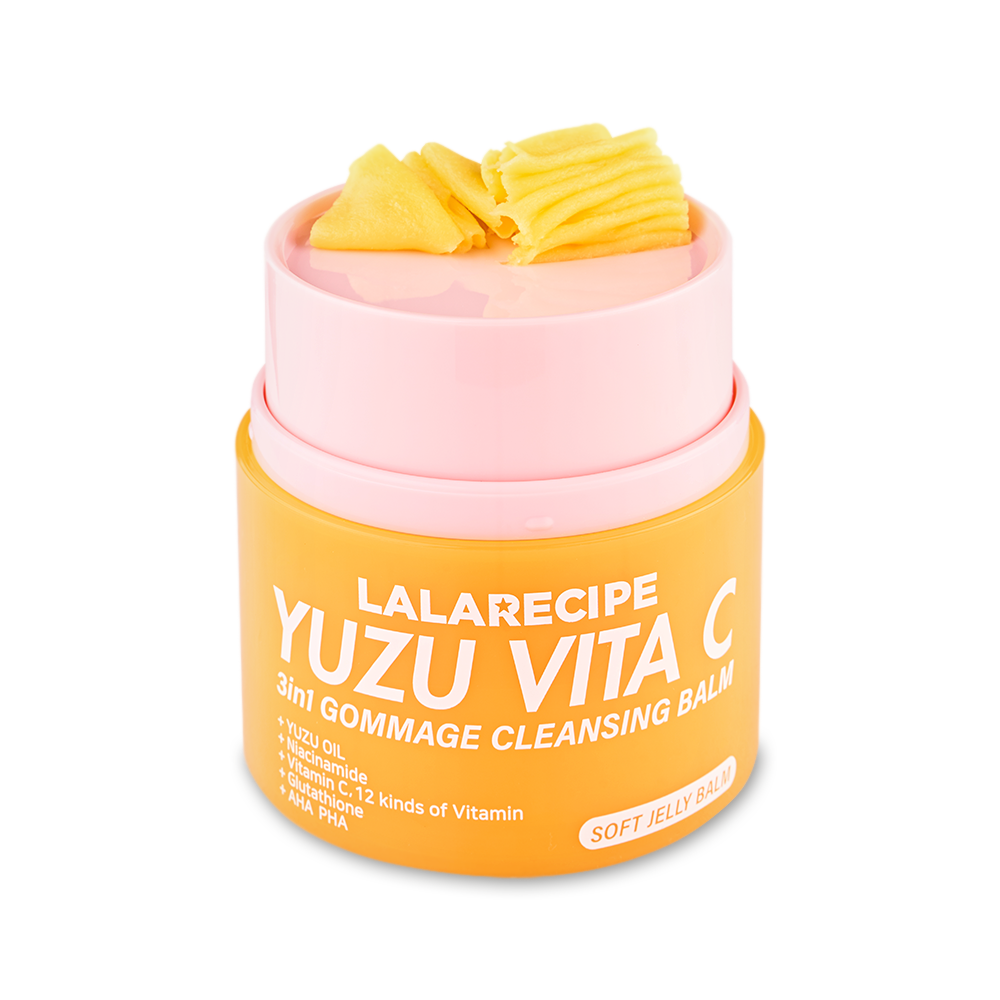 Texture in balsamo con micro-granuli per un gommage viso delicato alla Vitamina C.